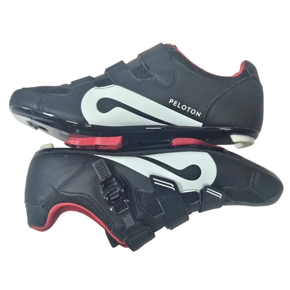 Peloton Cycling Shoes Black Red Size 48 Mens 10 Womens‎ 12 Road Bike Spin Shoe